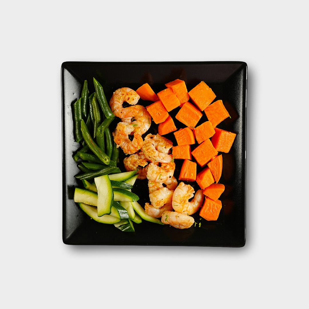 GAMBERI ARGENTINI AL LIME E PATATA DOLCE