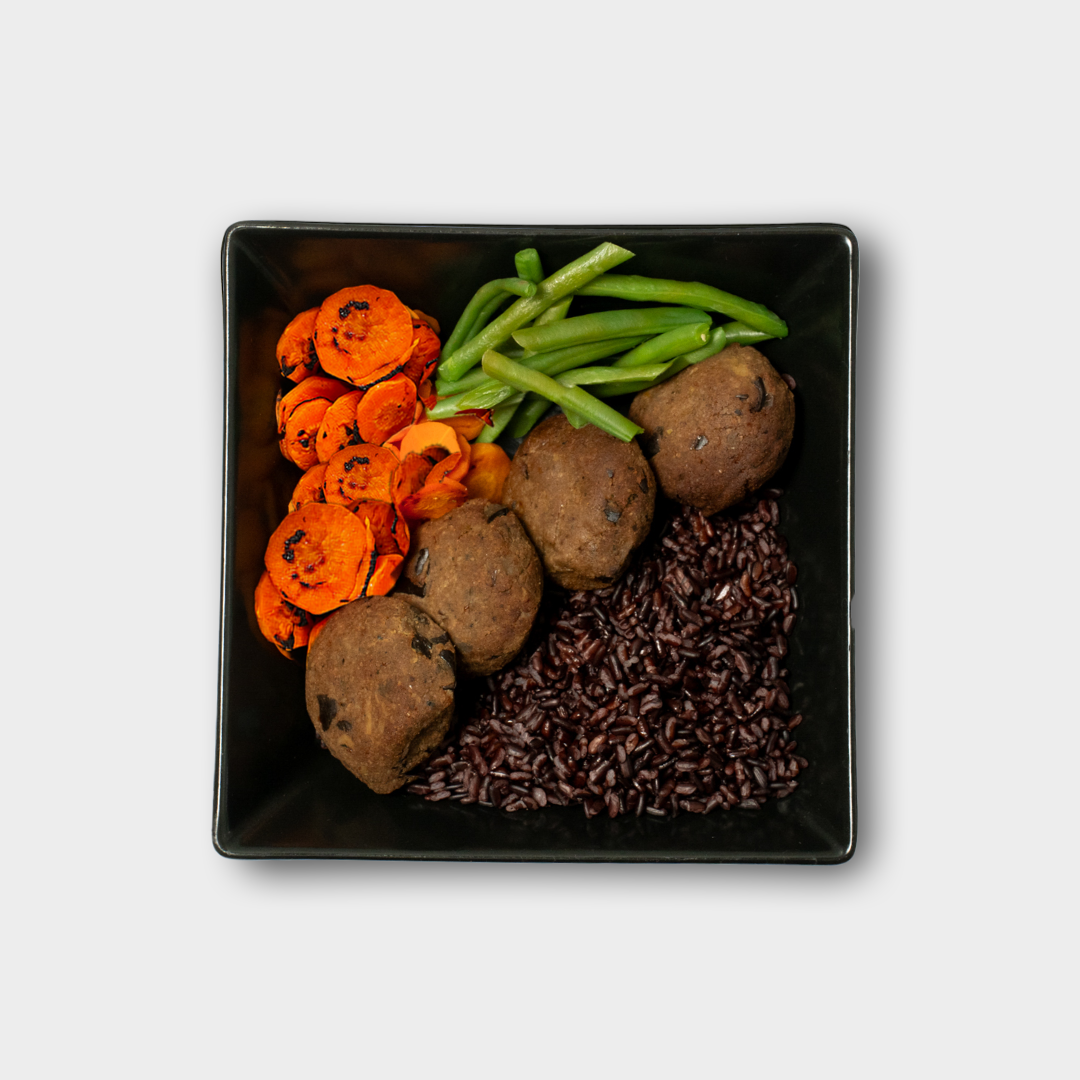 POLPETTE DI TONNO E MELANZANE & RISO VENERE